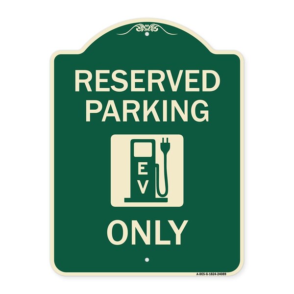 Signmission Ev W/ Electric Vehicle Charging Station Graphic Heavy-Gauge Aluminum Sign, 24" x 18", G-1824-24089 A-DES-G-1824-24089 - main